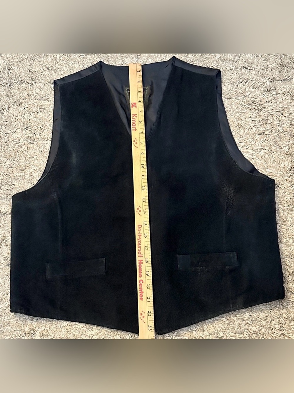 Vintage Dual Control Men’s Size XL Black 100% Leather/Nylon Button-Up Vest - Picture 6 of 7